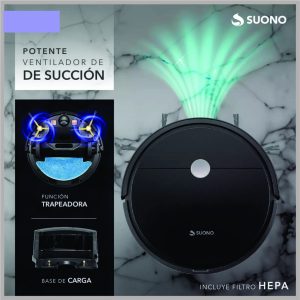 Aspiradora Robot SUONO basic c/base negro HOG0170
