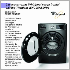 Lavasecarropas WHIRLPOOL 9,5/6kg WNC95ASDNA