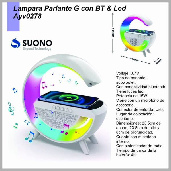 Parlante SUONO G con Led BLANCO  BT2301 AYV0278BLA