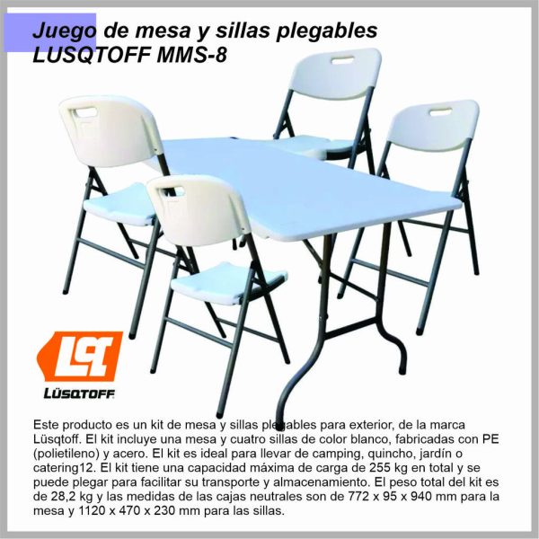 Juego de mesa y sillas plegables LUSQTOFF MMS-8