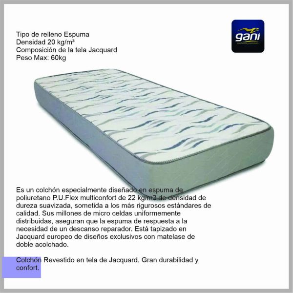 Colchon GANI Gran Sueño Feliz 2.0 190x80x24