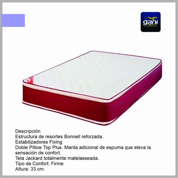 Colchon GANI Red Spring 3.0 PTOP 190 x140 X 33 c/Pillow