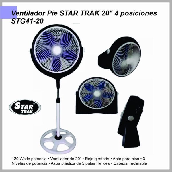 Ventilador Pie STAR TRAK 20'' 4 posiciones STG41-20