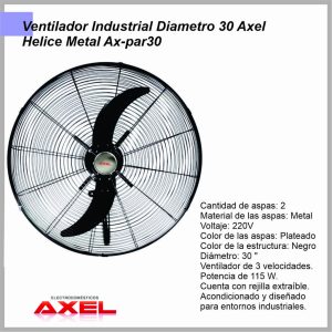 Ventilador de Pared 30” AX-PAR30 Axel