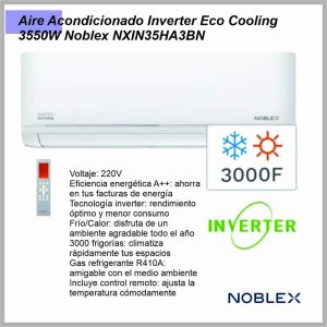 Aire acondicionado NOBLEX split INVERTER 3550 W frio calor NXIN35HA3BN