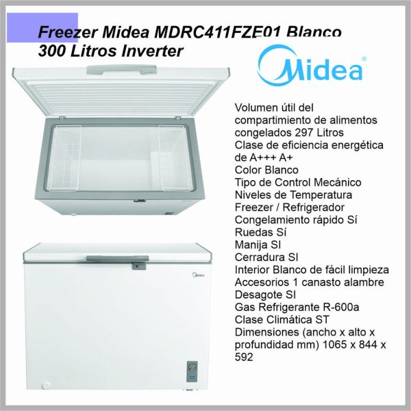 Freezer Horizontal MIDEA Inverter 300L MDRC411FZE01