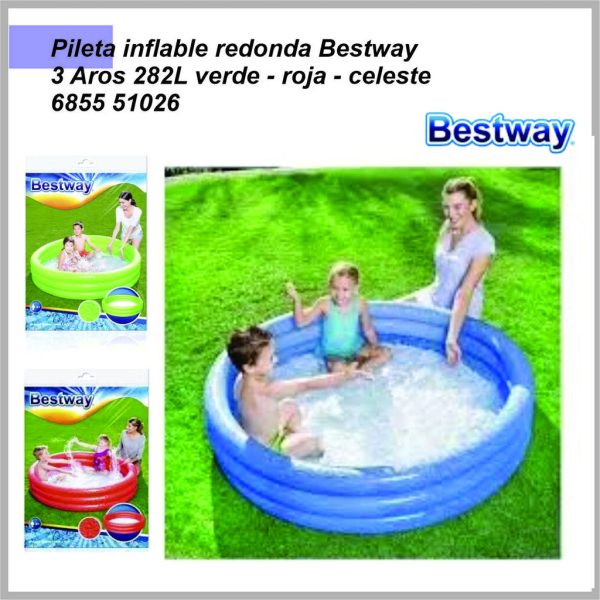 Pileta BEST WAY 3 aros grande  6855-51026 1.52 x 30 / 60'' x 12''
