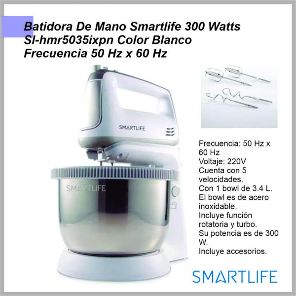 Batidora pedestal SMARTLIFE SL-HM5035IX INOX