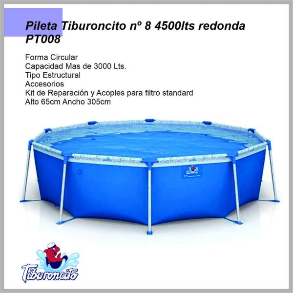 Pileta de lona Redonda TIBURONCITO N8 PT008