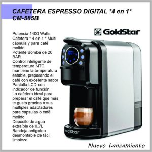 Cafetera Espresso Digital 4 en 1 GOLDSTAR CM-585B