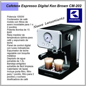Cafetera Espresso Digital KEN BROWN CM202