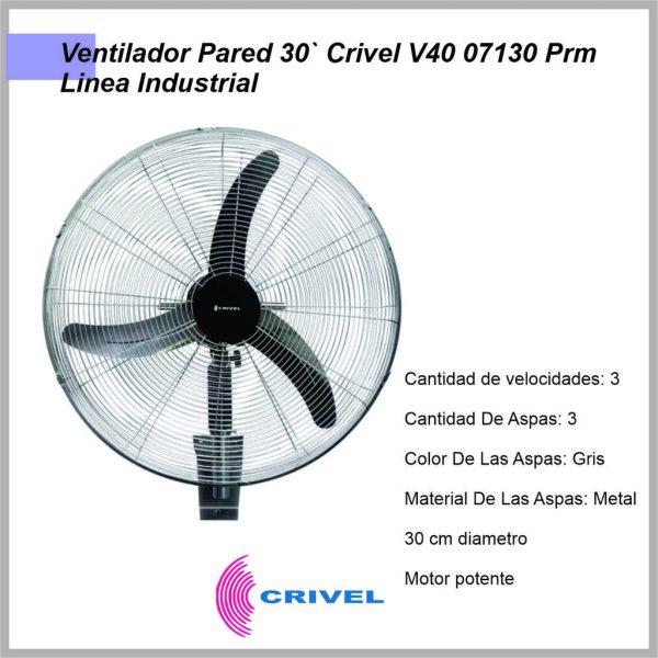Ventilador 30'' de pared industrial CRIVEL 07130PRM