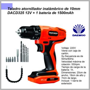 Taladro Inalambrico DAEWOO DACD325