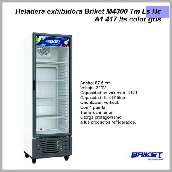 Heladera Exhibidora BRIKET EXH M4300 TM LS HC A1 BK4300A1