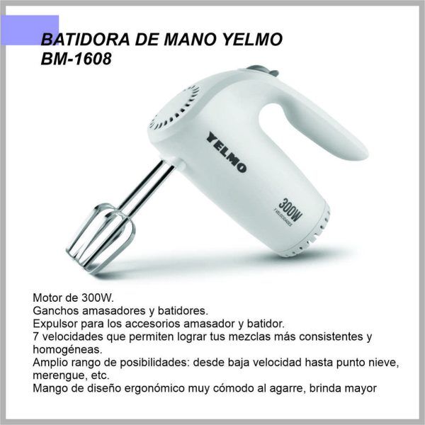 Batidora Mano YELMO 300W BM-1608