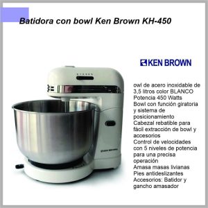 Batidora con Bowl  Tipo Planetaria  KEN BROWN  KH-450 – color blanca