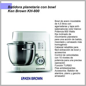 Batidora Planetaria  BLANCA KH-800 KEN BROWN