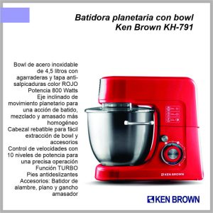 Batidora Planetaria ROJA KH-791 KEN BROWN