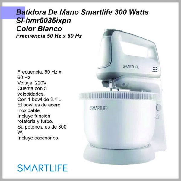 Batidora pedestal SMARTLIFE SL-HM5035PN BLANCA