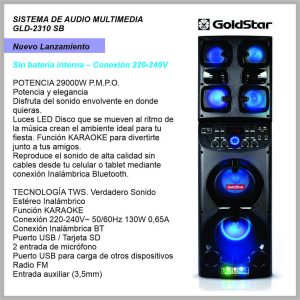 Sistema de audio GOLDSTAR GLD-2310SB