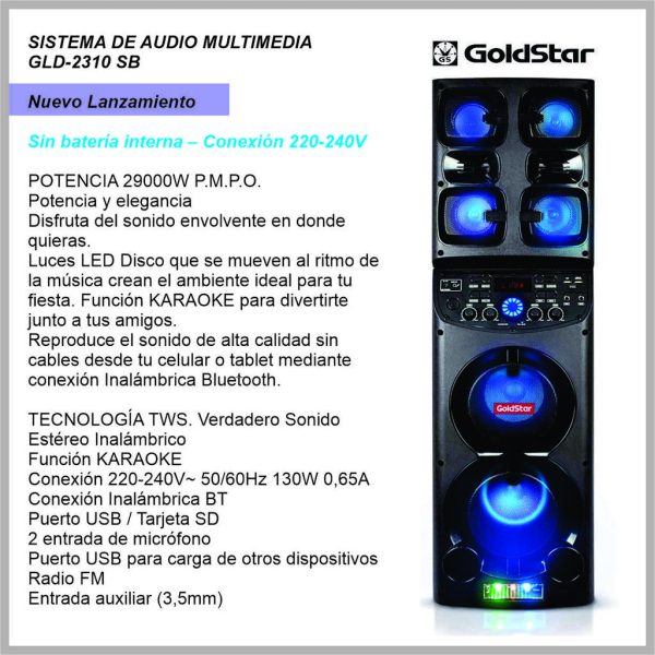 Sistema de audio GOLDSTAR GLD-2310SB