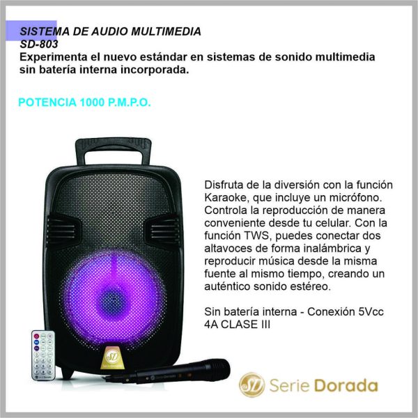 Sistema de audio SERIE DORADA SD-803