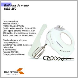 Batidora 250w c/ Espatula  KEN BROWN KBB250