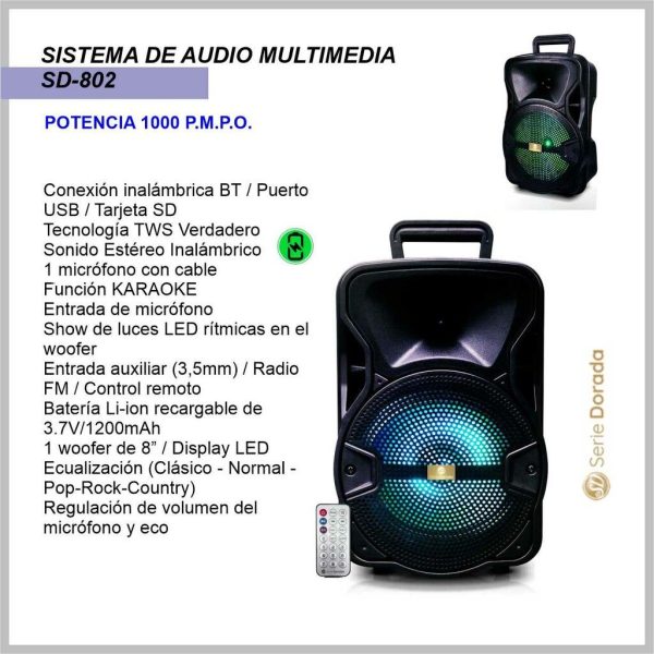 Sistema de Audio SERIE DORADA SD802