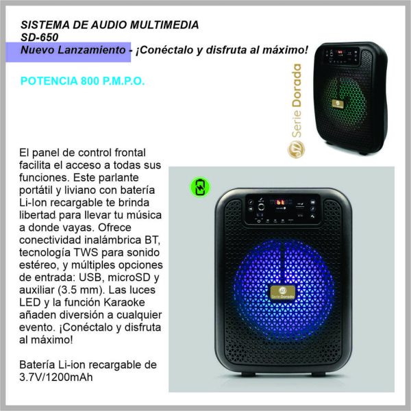 Sistema de audio SERIE DORADA SD-650