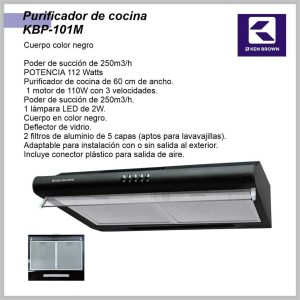 Purificador de cocina Negro KEN BROWN KBP-101M