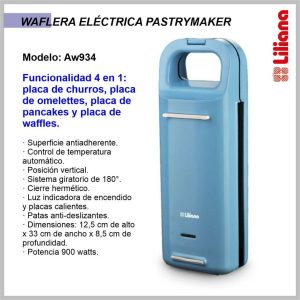 Wafflera LILIANA 4 en 1 900w AAW934