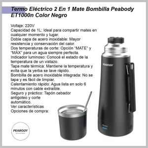 Termo electrico PEABODY PE-ET1000N negro