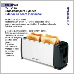 Tostadora 4 panes KEN BROWN HJT018S