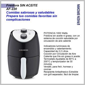 Freidora de Aire KEN BROWN-AF220  2,2Litros Negra