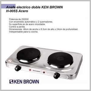 Anafe electrico doble KEN BROWN H-005S Acero