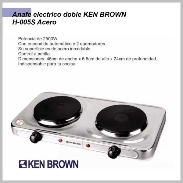 Anafe electrico doble KEN BROWN H-005S Acero