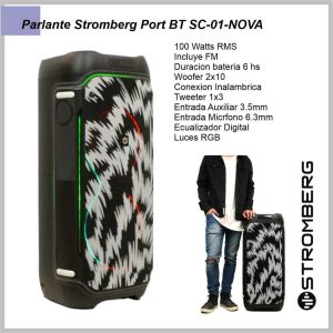 Parlante STROMBERG Port bt 100w woofer 2X10/AUX y entrada SC-01-NOVAX-NE NOVA