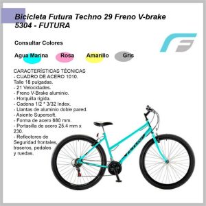 Bicicleta FUTURA R 29'' dama Mod. Techno 21 veloc. Acero cod. 5304