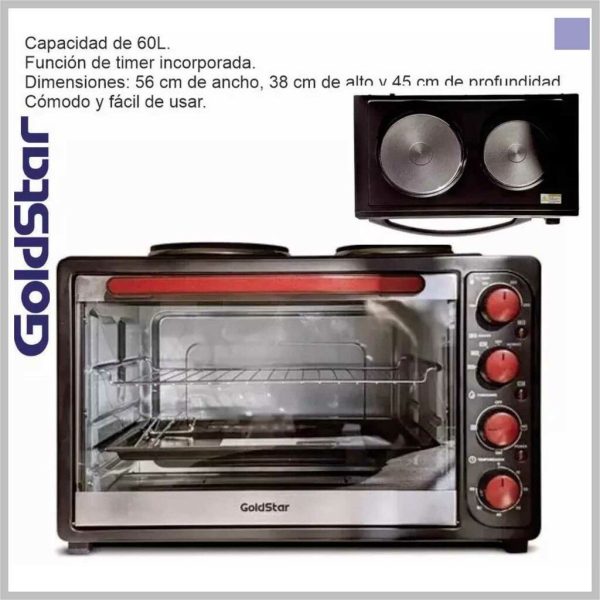 Horno GOLDSTAR 60lts C/Anafe GLDH602A