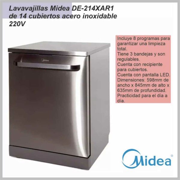 Lavavajillas  MIDEA 14 sets inox DE-214XAR1