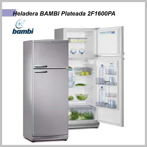 Heladera BAMBI Plateada 2F1600PA 328lts