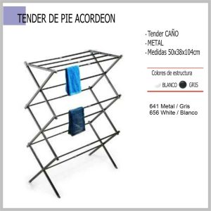 Tender de Pie Acordeon Metal Blanco ROSARIO IMPORT 6289/656