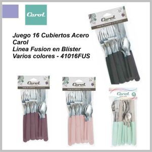 Juego de cubiertos CAROL 16 pzas blister linea fusion 5795/41016FUS