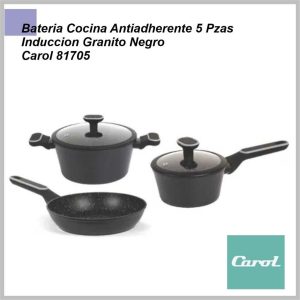 Set de bateria CAROL 5 pzas induccion Negro 6609/81705