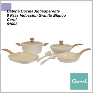 Set de bateria CAROL 8 pzas induccion Blanco 6608/51008