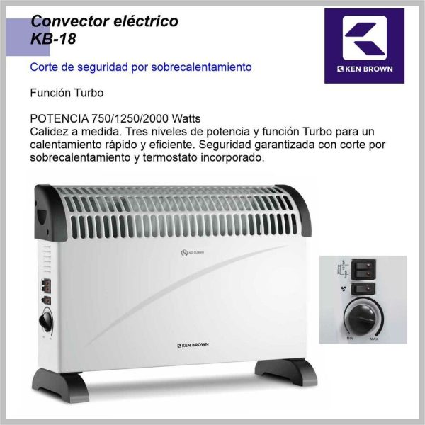 Convector Electrico KENBROWN 2000w C/ TURBO KB18