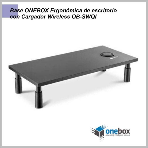 Base ONEBOX Ergonómica  de escritorio con Cargador  Wireless OB-SWQI - Image 3