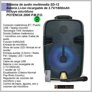 Sistema de Audio SERIE DORADA SD-12