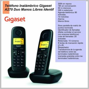 Telefono GIGASET A270 duo arg black