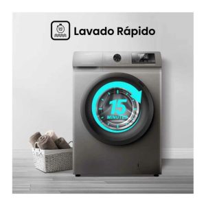 Lavarropas HISENSE inverter 8kg gris carga frontal WFQP8014T